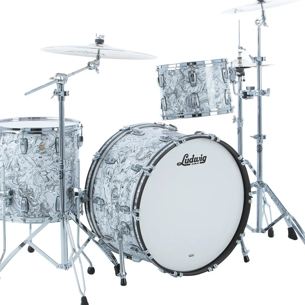 Ludwig Classic Maple 3-Piece Pro Beat Shell Pack With 24" Bass Drum White Mosaic