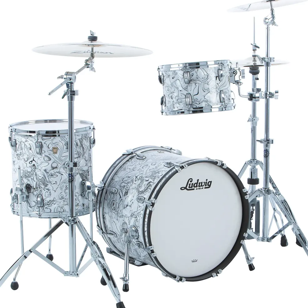 Ludwig Classic Maple 3-Piece Downbeat Shell Pack With 20" Bass Drum White Mosaic