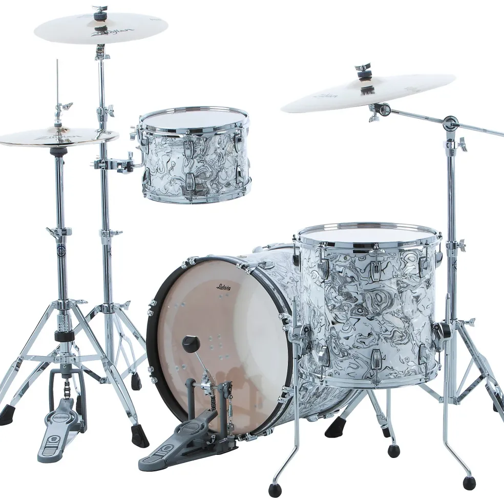 Ludwig Classic Maple 3-Piece Downbeat Shell Pack With 20" Bass Drum White Mosaic