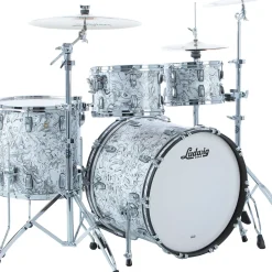 Ludwig Classic Maple 4-Piece Studio Shell Pack With 22" Bass Drum White Mosaic