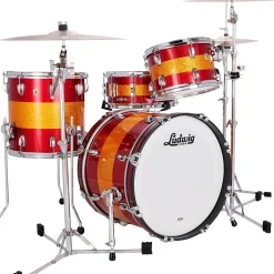 Ludwig Classic Maple 3-Piece Downbeat Shell Pack With 20" Bass Drum Red/Gold Tri-Band