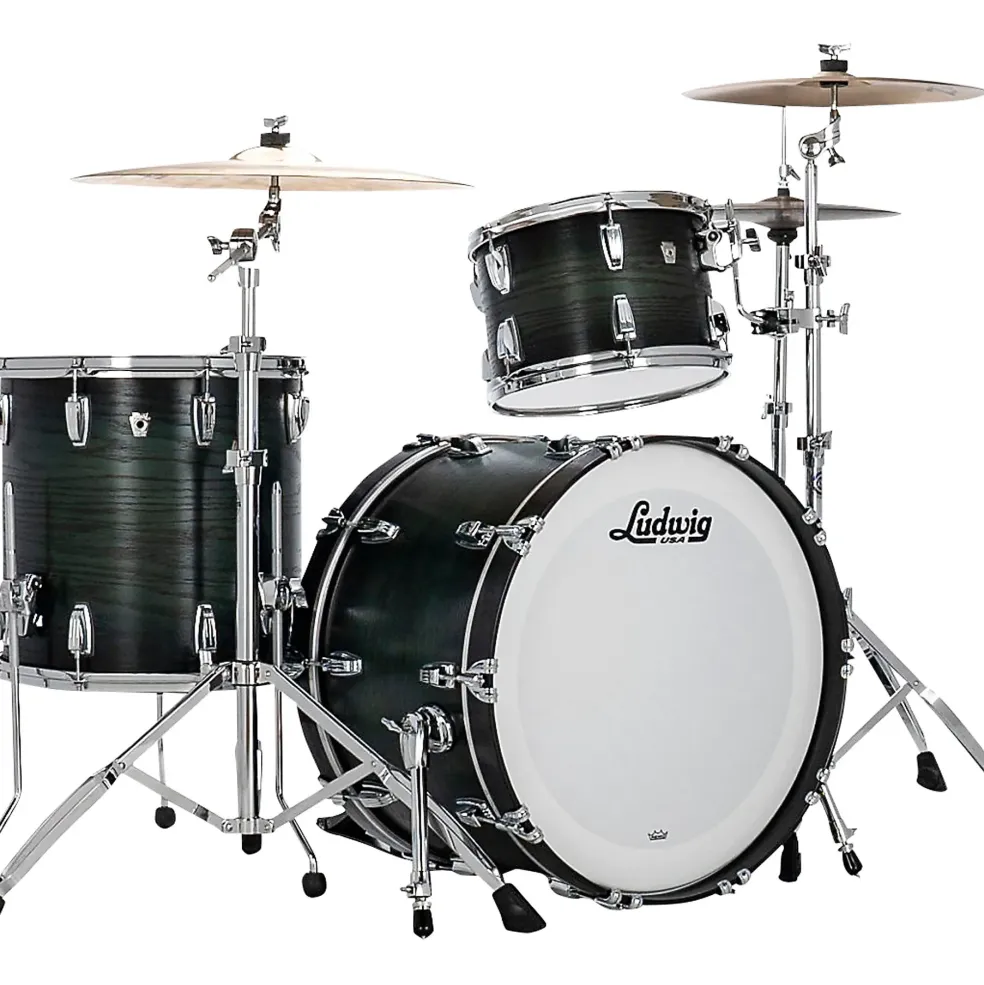 Ludwig Classic Oak 3-Piece Fab Shell Pack With 22" Bass Drum Green Burst