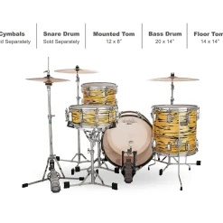 Ludwig Legacy Mahogany 3-Piece Downbeat Shell Pack with 20 in. Bass Drum Lemon Oyster