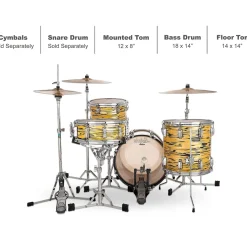 Ludwig Legacy Mahogany 3-Piece Jazzette Shell Pack with 18 in. Bass Drum Lemon Oyster