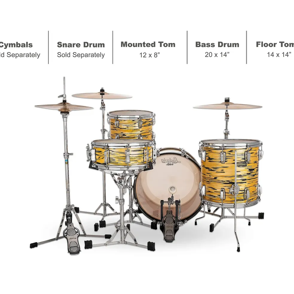 Ludwig Legacy Maple 3-Piece Downbeat Shell Pack with 20 in. Bass Drum Lemon Oyster