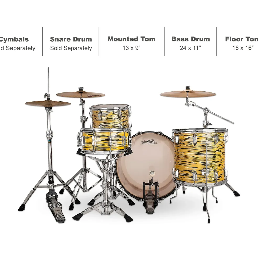 Ludwig Legacy Maple 3-Piece Pro Beat Shell Pack With 24" Bass Drum Lemon Oyster