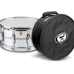 Ludwig Supraphonic Snare Drum Chrome With Protection Racket Case