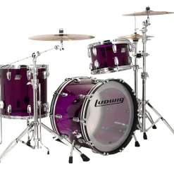 Ludwig Vistalite 3-Piece Fab Shell Pack With 22" Bass Drum Purple