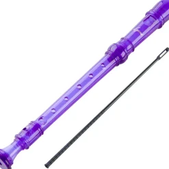 Lyons Premium 3-Piece Translucent Soprano Recorder Transparent Purple