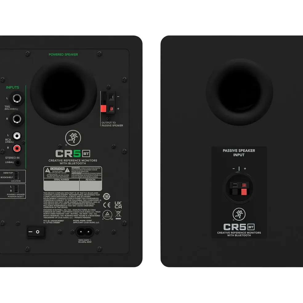Mackie CR5BT 5.25" Powered Studio Monitors w/ Tone Control and Bluetooth (Pair)