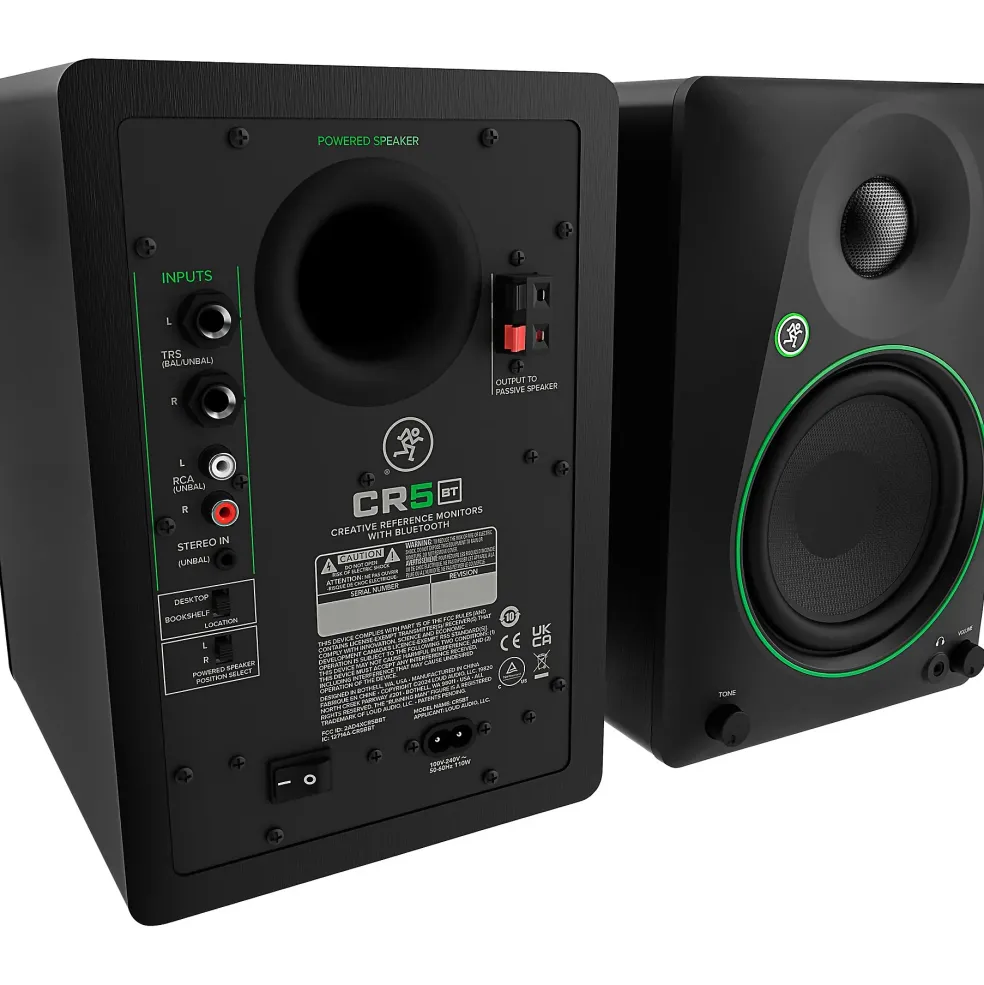 Mackie CR5BT 5.25" Powered Studio Monitors w/ Tone Control and Bluetooth (Pair)