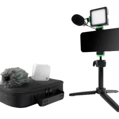 Mackie EM-93MK Complete Vlogger Kit with Dagger Microphone, Variable Temp. LED Light and Tripod
