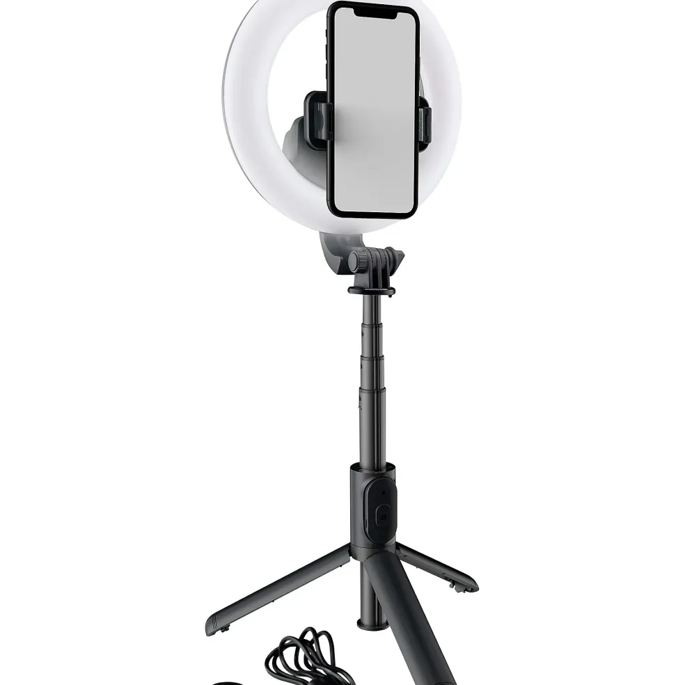 Mackie mRING-6 6" Battery-Powered Ring Light With Convertible Selfie Stick/Stand and Remote