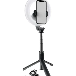 Mackie mRING-6 6" Battery-Powered Ring Light With Convertible Selfie Stick/Stand and Remote