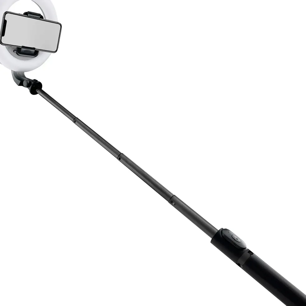Mackie mRING-6 6" Battery-Powered Ring Light With Convertible Selfie Stick/Stand and Remote