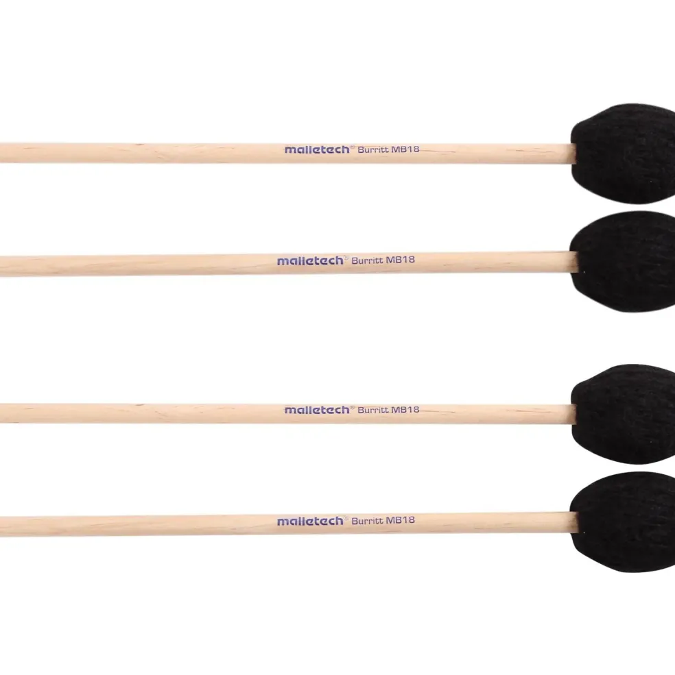 Malletech Burritt Marimba Mallets Set of 4 (2 Matched Pairs) 18