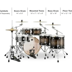 Mapex Armory Series Exotic Studioease Fast Shell Pack With 22