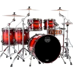 Mapex Limited-Edition Saturn Evolution Workhorse 5-Piece Shell Pack With 22" Bass Drum Maple Burl Blaze