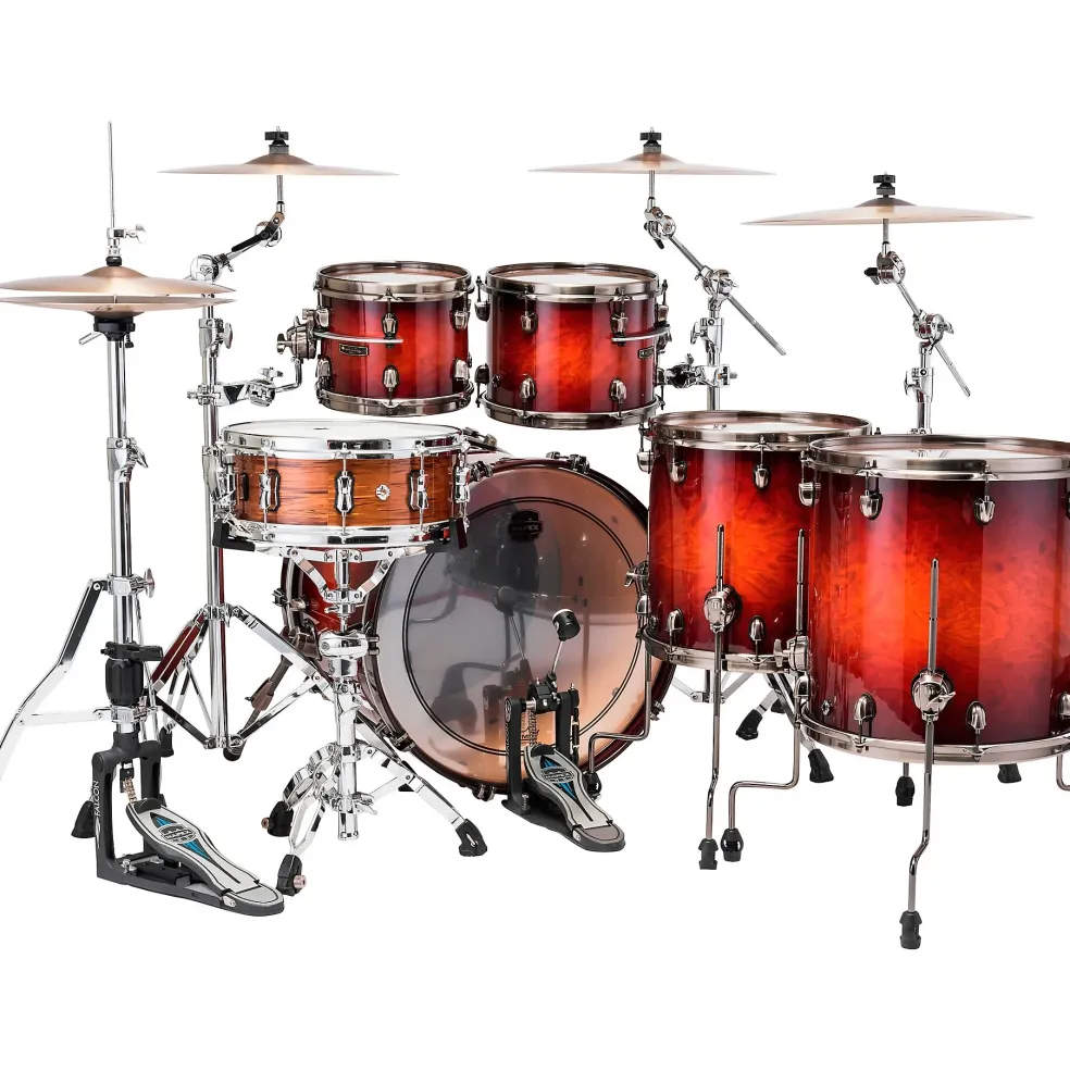 Mapex Limited-Edition Saturn Evolution Workhorse 5-Piece Shell Pack With 22" Bass Drum Maple Burl Blaze