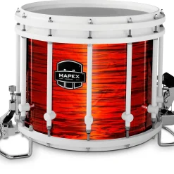 Mapex Quantum Classic Drums on Demand Series 14" White Marching Snare Drum 14 x 12 in. Red Ripple