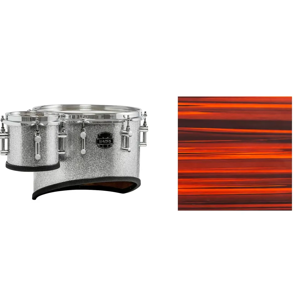 Mapex Quantum Mark II Drums on Demand Series California Cut Single Marching Tenor 6, 14 in. Red Ripple