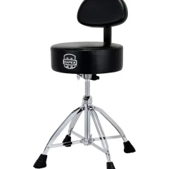 Mapex Round Top Drum Throne With Backrest and Double-Braced Quad Legs
