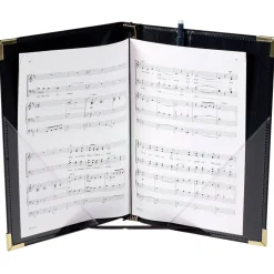 Marlo Plastics Premium Choral Folder 7-3/4 x 11 Octavo Size with Elastic String Holders - Black