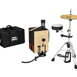 MEINL Cajon Drum Set With Cymbals and Direct Drive Pedal