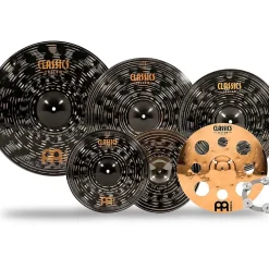 MEINL Classics Custom Dark Double Bonus Cymbal Set With Free Classics Custom Trash Crash and Ching Ring