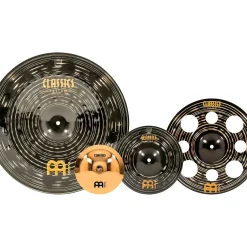 MEINL Classics Custom Dark Double Bonus Cymbal Set With Free Classics Custom Trash Crash and Ching Ring