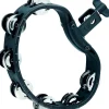 MEINL HTMT4BK Mountable Guiro Tambourine with Double Row Steel Jingles Black