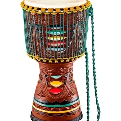 MEINL Large Artisan Edition Tongo Carved Mahogany Mali-Weave Djembe 12 in.