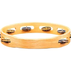 MEINL Recording-Combo Wood Tambourine One Row Dual Alloy Jingles Super Natural