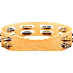 MEINL Recording-Combo Wood Tambourine Two Rows Dual Alloy Jingles Super Natural