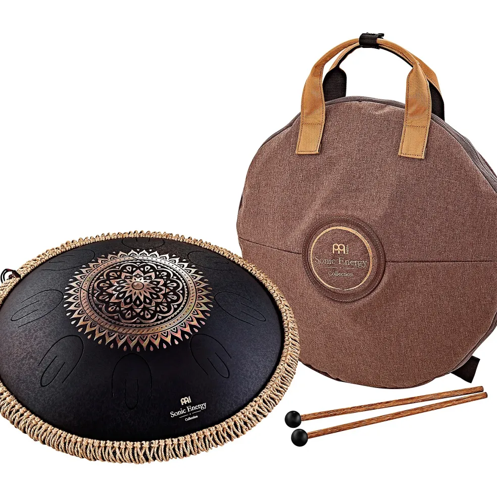 MEINL Sonic Energy 16" Engraved Octave Steel Tongue Drum, Black