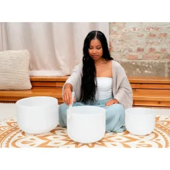 MEINL Sonic Energy 3-Piece Crystal Singing Bowl Set, A4/F4/D4, 432 Hz