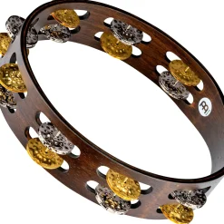 MEINL Vintage Wood Tambourine with Dual Alloy Jingles 10 in. Walnut Brown