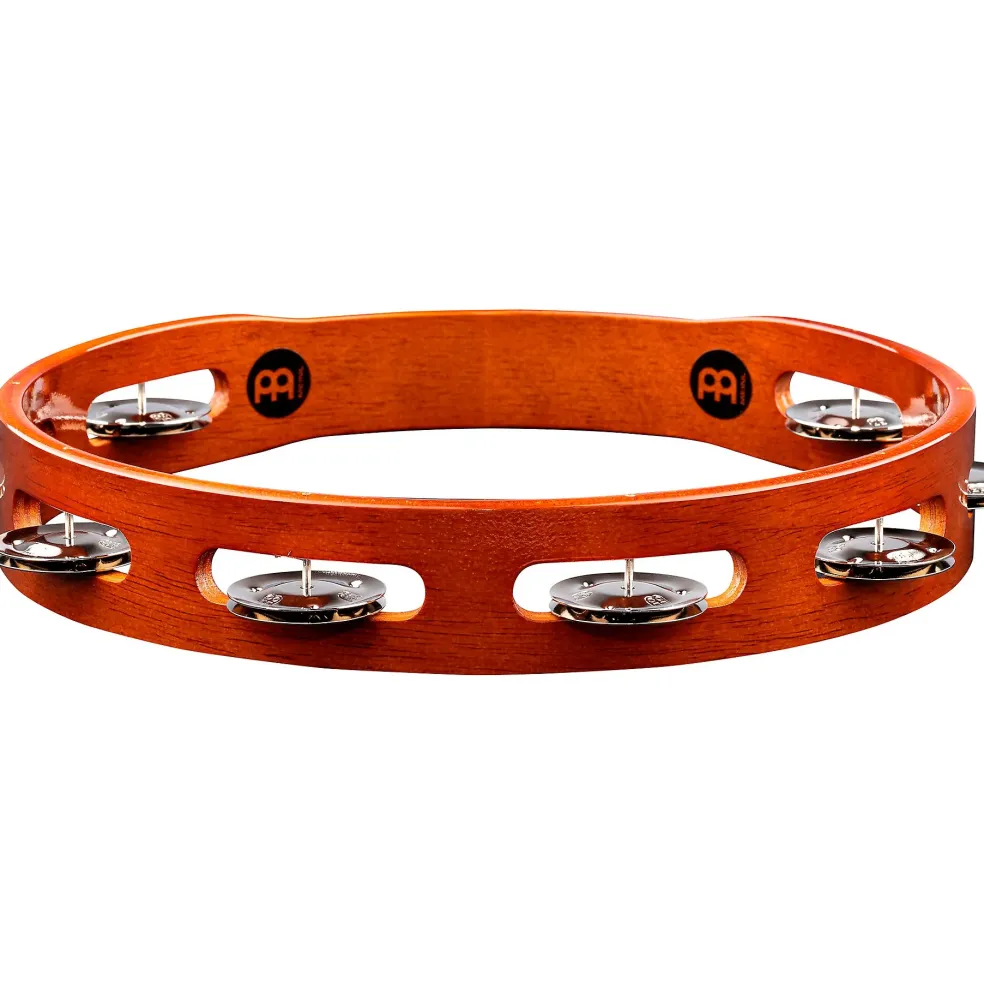 MEINL Wood Tambourine One Row Steel Jingles