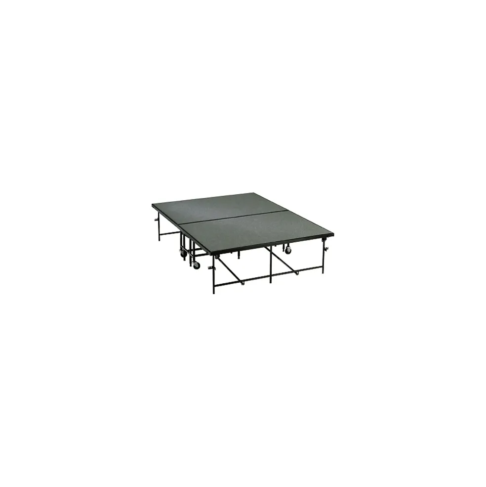 Midwest Folding Products 4' Deep x 8' Wide Mobile Stage 24 Inch High Carpeted Deck