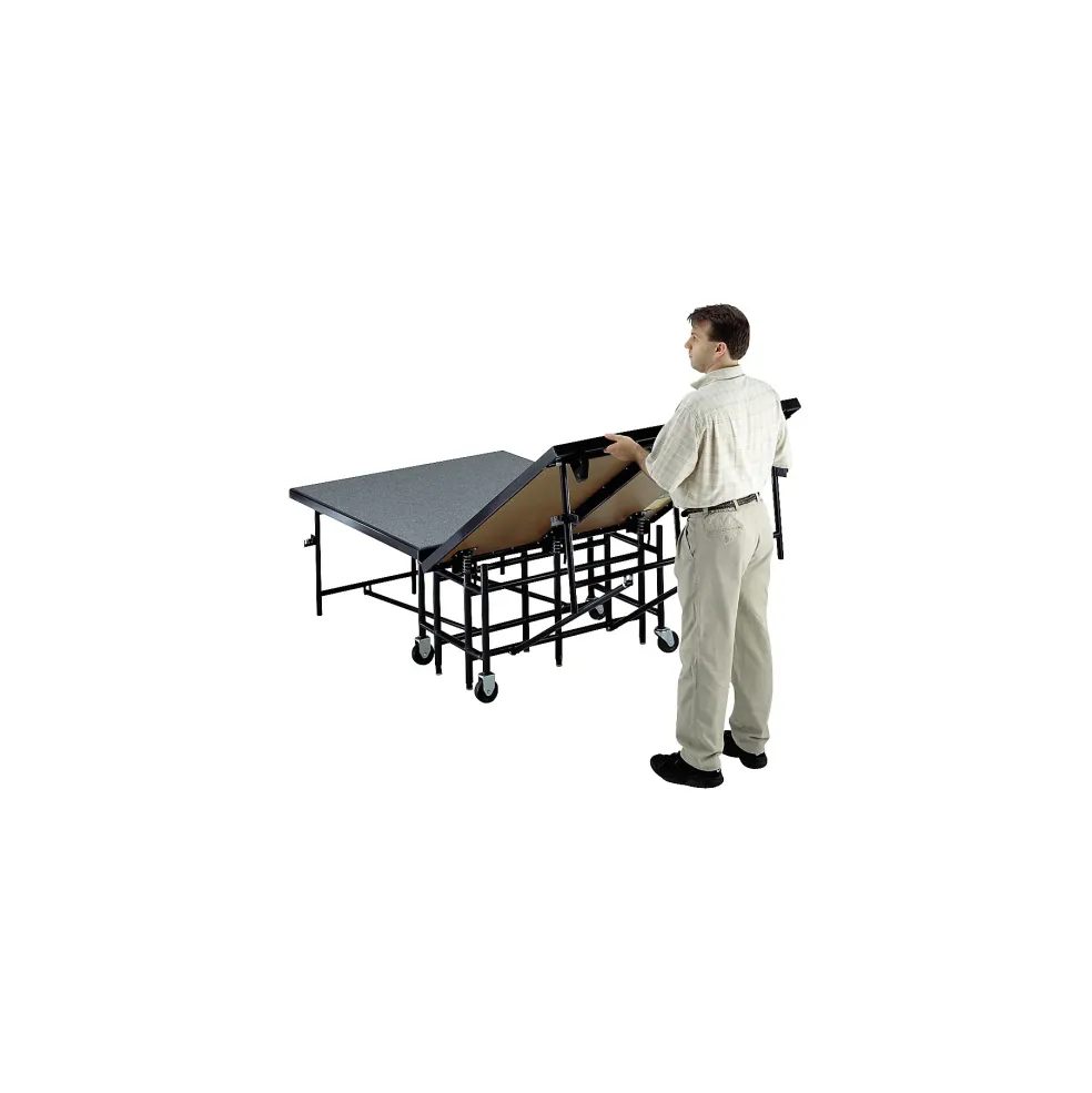 Midwest Folding Products 6' Deep X 8' Wide Mobile Stage 8 Inch High Hardboard Deck