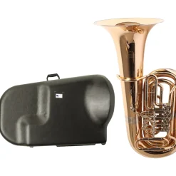 Miraphone 186-4U Series 4-Valve Gold Brass BBb Tuba with Hard Case