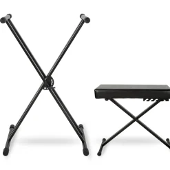Musician's Gear KBX2 Double-Braced Keyboard Stand and Deluxe Keyboard Bench