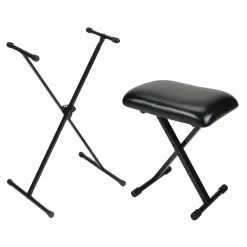 Musician's Gear Padded Keyboard Bench With Single-Braced Stand Combo