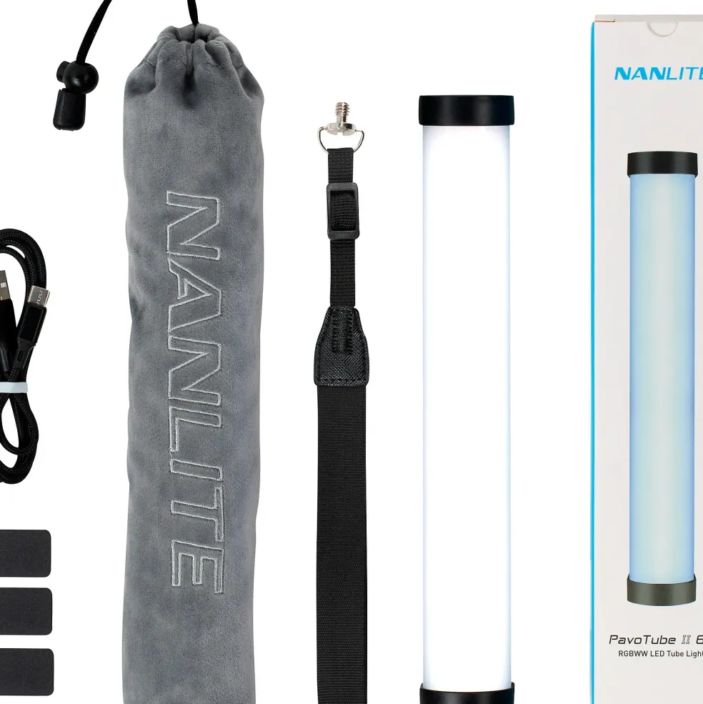NANLITE PavoTube II 6C 10in 6w RGBWW LED Tube with Internal Battery
