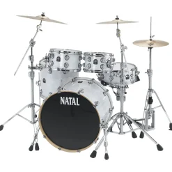 Natal Drums Ash US Fusion X 5-Piece Shell Pack White Swirl