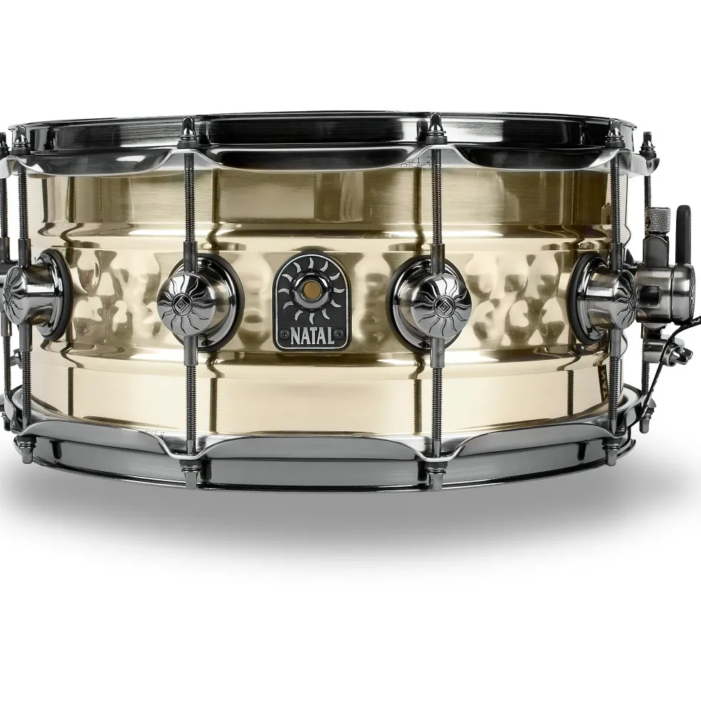 Natal Drums Meta Beaded Hand Hammered Snare 14 x 6.5 in. Brass