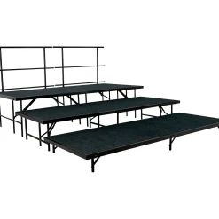National Public Seating Straight Stage Set Black Carpet