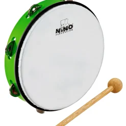 Nino ABS Tambourine w/Single Row of Jingles Grass Green 10 in.