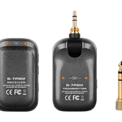NUX B-7PSM 5.8 GHz Wireless in-Ear Monitoring System, Charging Case Included, Stereo Audio transmitter Black