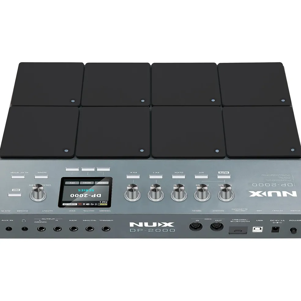 NUX DP-2000 Digital Percussion Pad with 8 Velocity Sensitive Pads, FX, and Bluetooth Black